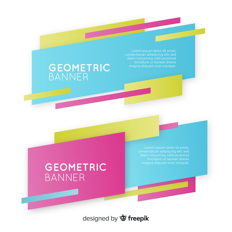 Free Vector colorful geometric banners template