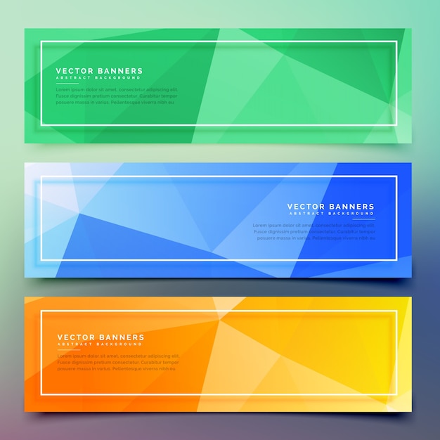 Free vector colorful geometric banners