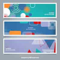 Free vector colorful geometric banners