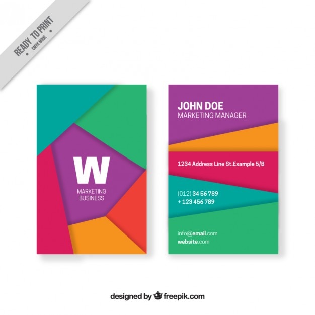 Free vector colorful geometric business card