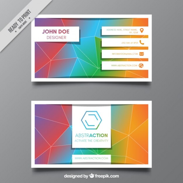 मुफ़्त वेक्टर colorful geometric business card