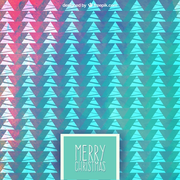 Colorful geometric christmas trees pattern