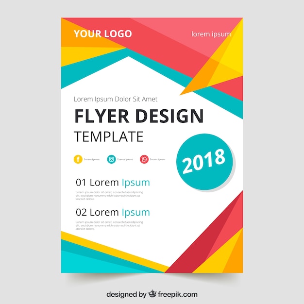 Free vector colorful geometric flyer template