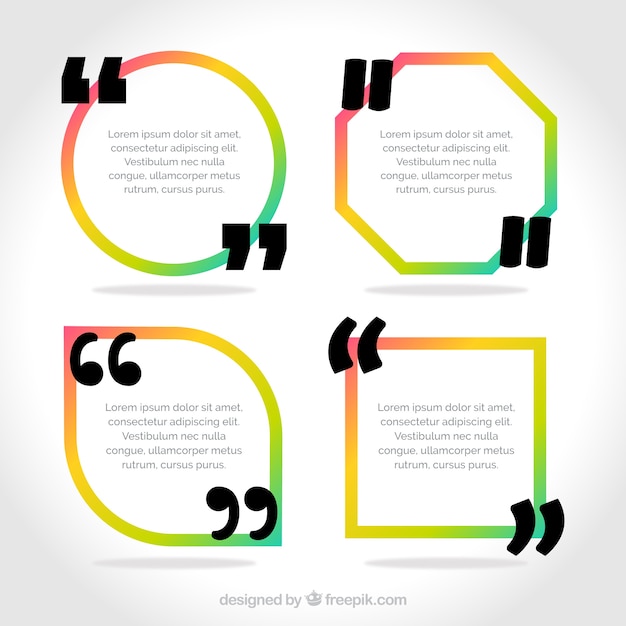 Free vector colorful geometric frames for messages