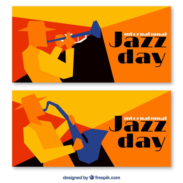 Colorful geometric jazz banners