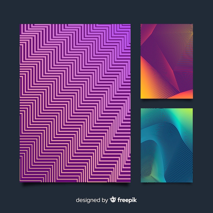 Free Vector colorful geometric lines brochure collection