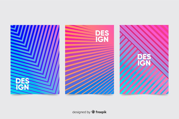 Free Vector colorful geometric lines brochure collection