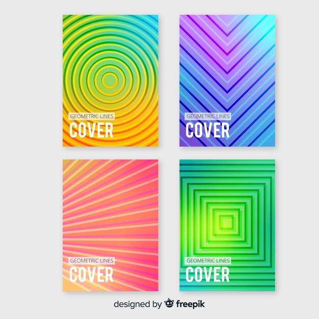 Colorful geometric lines brochure pack