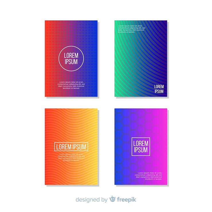 Free Vector colorful geometric lines brochure pack