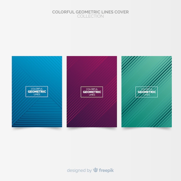 Colorful geometric lines cover collection