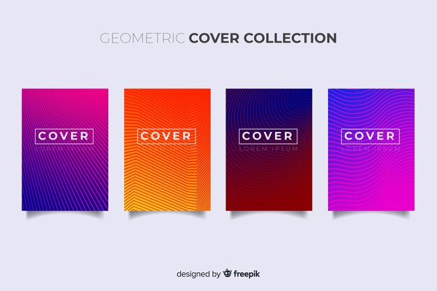 Colorful geometric lines cover collection