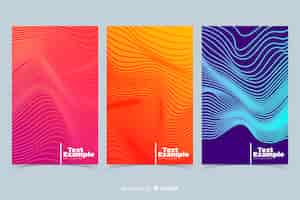 Free vector colorful geometric lines cover collection