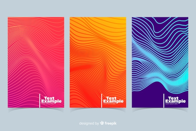 Colorful geometric lines cover collection