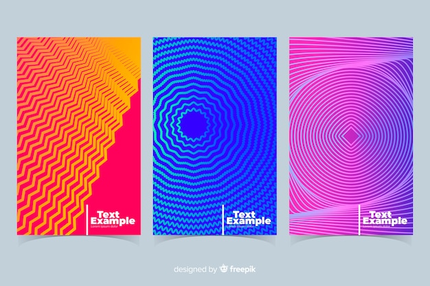 Colorful geometric lines cover collection