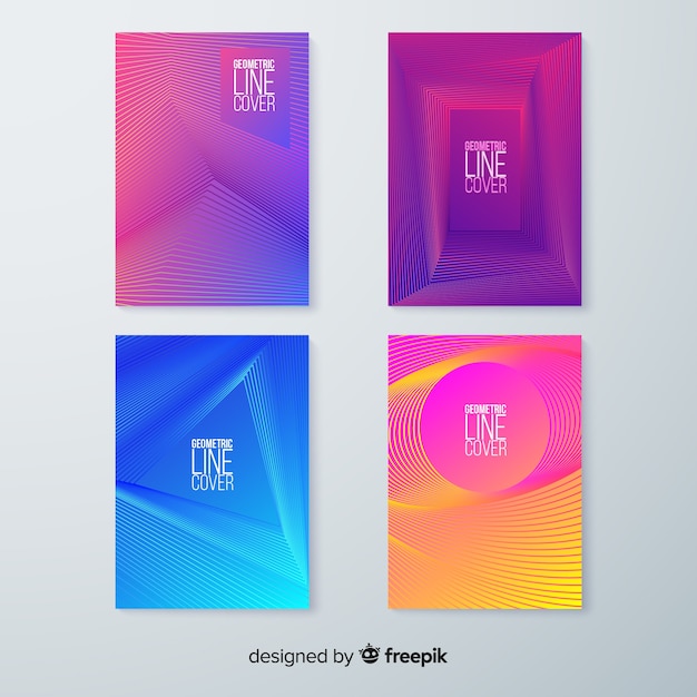 Colorful geometric lines cover collection