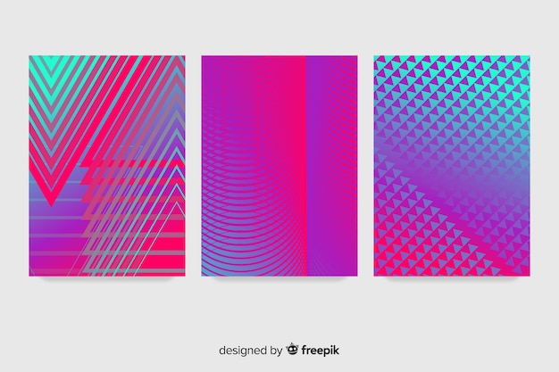 Colorful geometric lines cover collection