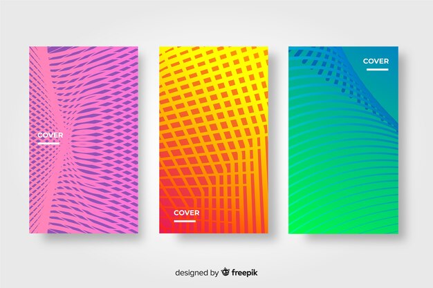 Colorful geometric lines cover collection