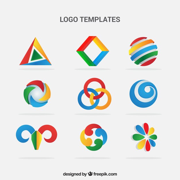 Красочный геометрический логотип пакет