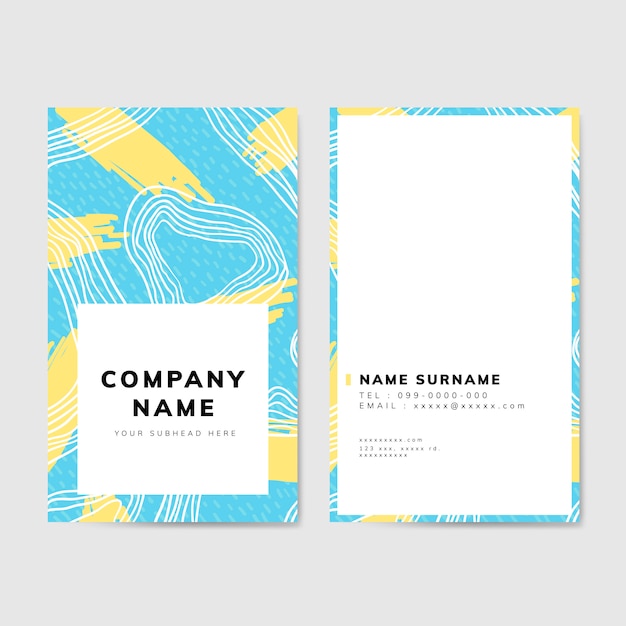 Free vector colorful geometric memphis style business card