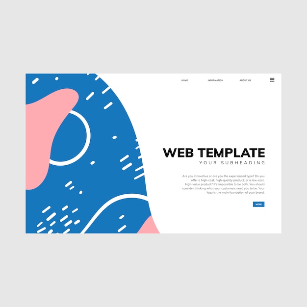 Colorful geometric Memphis style web template