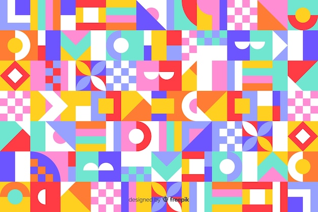 Free vector colorful geometric mosaic tile backround