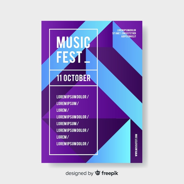 Colorful geometric music poster template