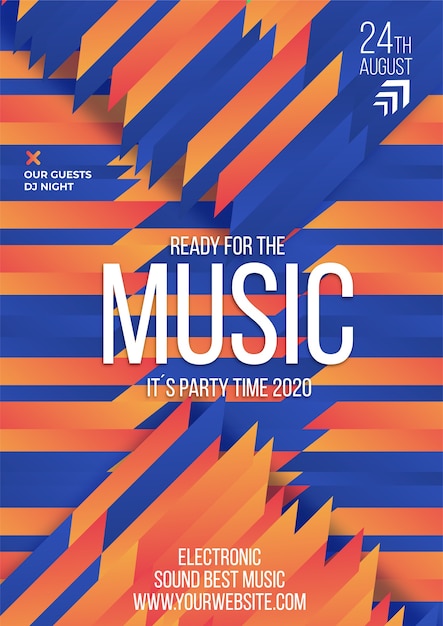 Colorful geometric music poster template