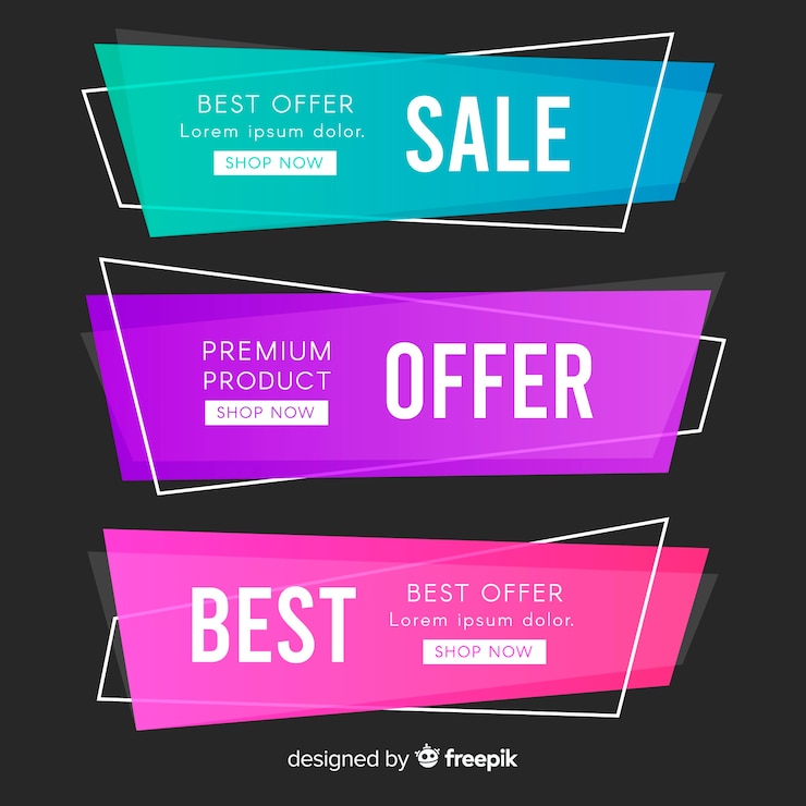 Free Vector colorful geometric sales banner