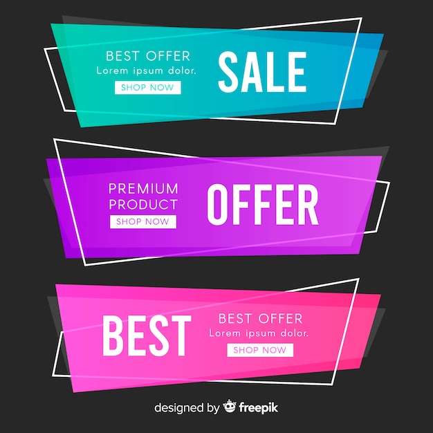 Colorful geometric sales banner