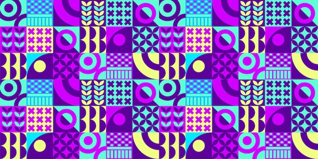 Free vector colorful geometric seamless pattern