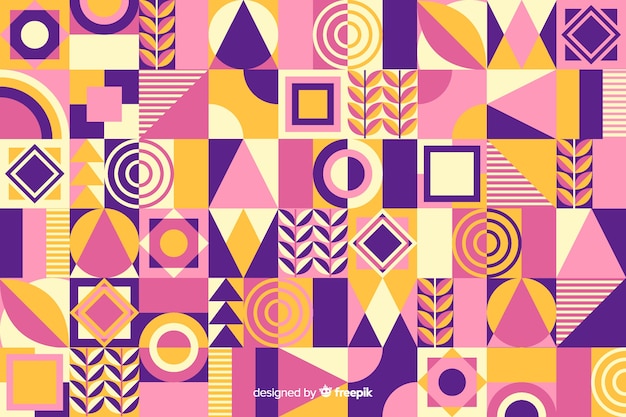 Free vector colorful geometric shape mosaic background