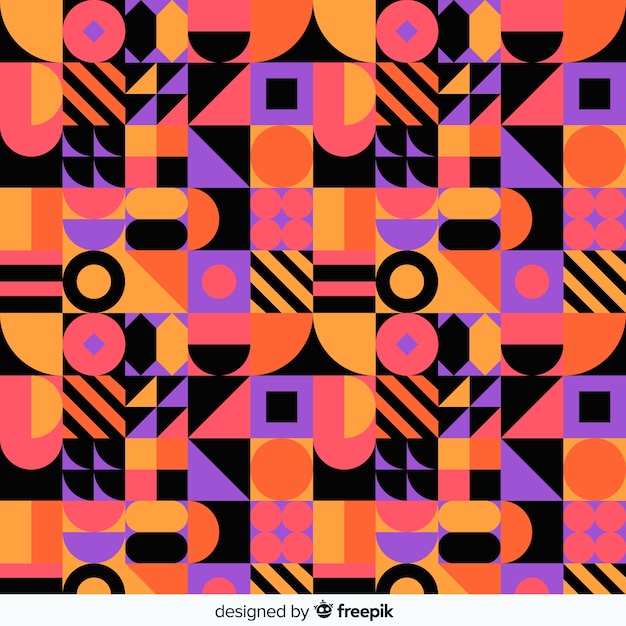 Free vector colorful geometric shape mosaic background