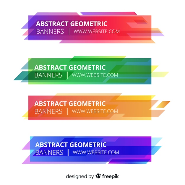 Free vector colorful geometric shapes banner