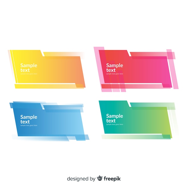 Free vector colorful geometric shapes banner