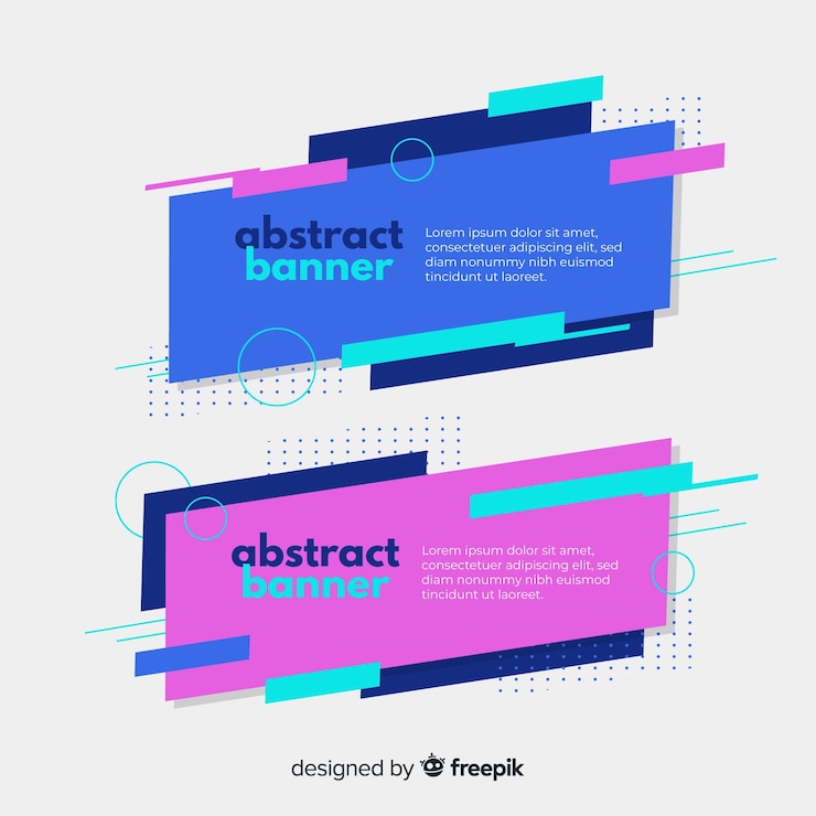 Free Vector colorful geometric shapes banner