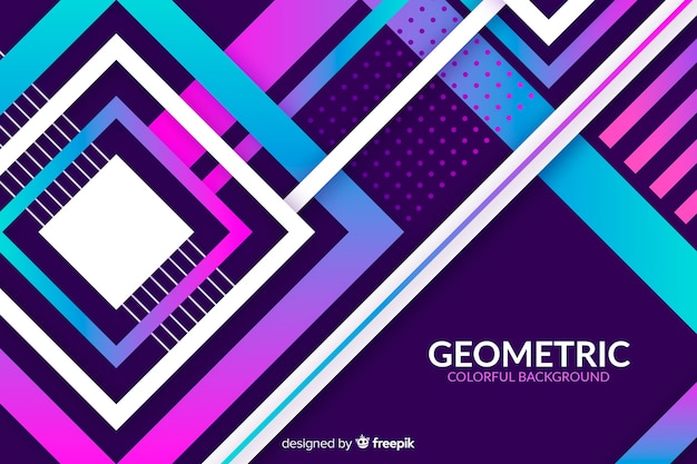 カラフルな幾何学的図形のグラデーションの背景