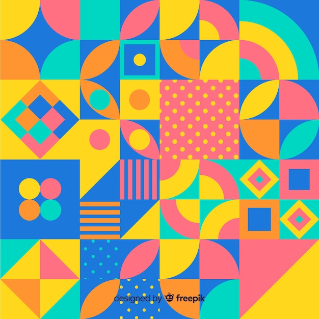 Colorful geometric shapes mosaic background