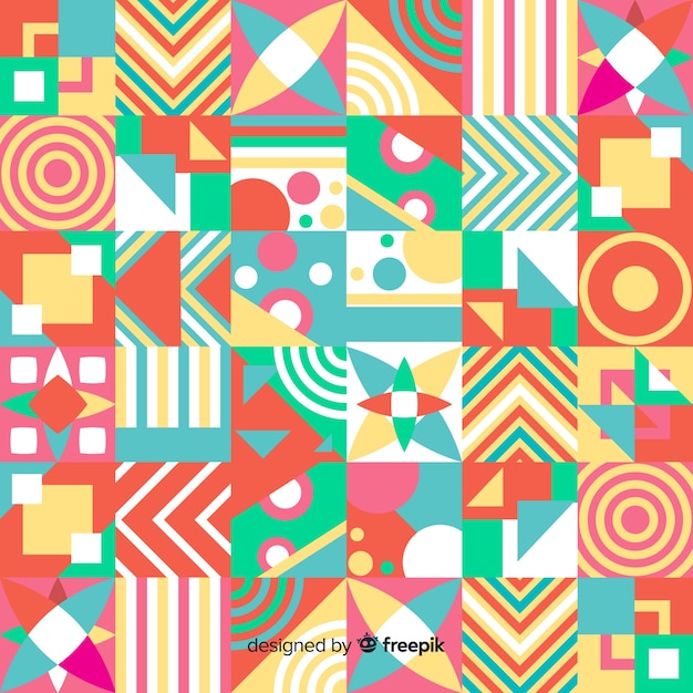 Free vector colorful geometric shapes mosaic background