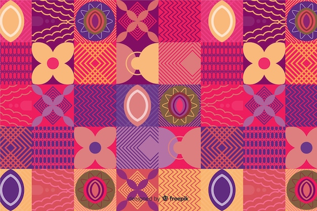 Free vector colorful geometric shapes mosaic background