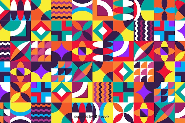 Free vector colorful geometric shapes mosaic background