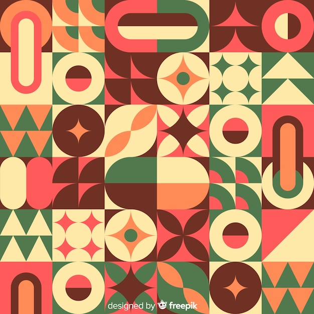 Colorful geometric shapes mosaic background