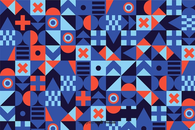 Colorful geometric shapes mosaic background