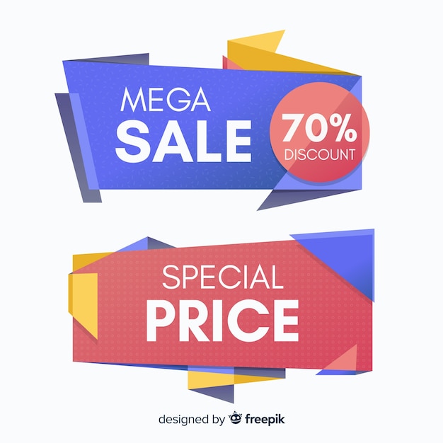 Colorful geometric shapes sales banner