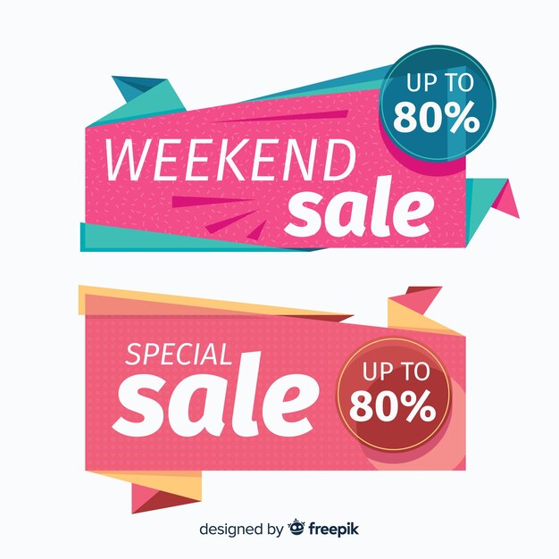 Colorful geometric shapes sales banner