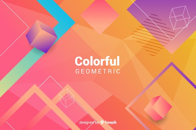 Colorful geometric shapes wallpaper