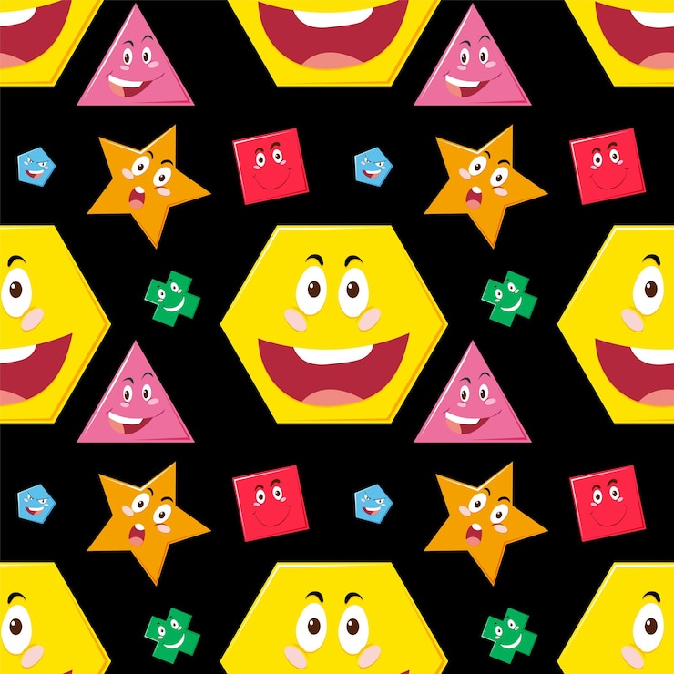 Free Vector colorful geometric shapes with faces