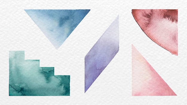 Colorful geometric watercolor hand painted