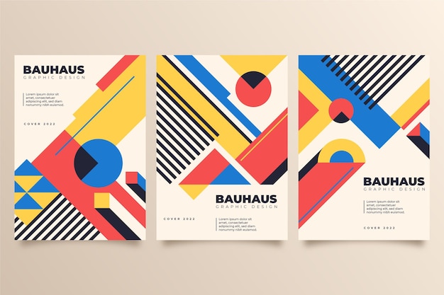 Colorful geometrical covers with abstract shapes