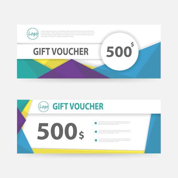 Colorful gift voucher banner template