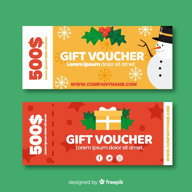 Free vector colorful gift voucher banners